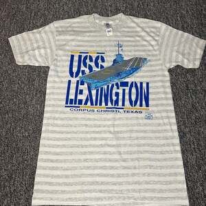 Vintage Belton USS Lexington Corpus Christi Texas Striped T-Shirt